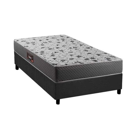 Colchão Solteiro Herval Espuma Black 25 DF+Box Gray 88x188