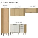 Ver imagem 3 de Cozinha Modulada 4 Peças Completa Vick Castanho Off White