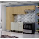Ver imagem 1 de Cozinha Modulada 4 Peças Completa Vick Castanho Off White