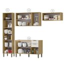 Ver imagem 4 de Cozinha Modulada 4 Peças Completa Vick Castanho Off White