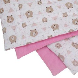 Edredom Pet Cachorro Gato Fofura Dupla Face - Ursos - Rosa - Amour Pet - 3