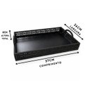 Ver imagem 3 de Bandeja Mdf Lisa C/ Detalhe Elegante Alça P/ Café Decoração:preto