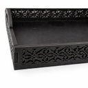 Ver imagem 4 de Bandeja Mdf Lisa C/ Detalhe Elegante Alça P/ Café Decoração:preto