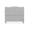 Cabeceira Casal Estofada Dunas - Veludo Cinza - 3