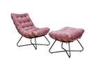 Ver imagem 3 de Poltrona Costela Decorativa com Puff Madeira Eva Preto - Rose
