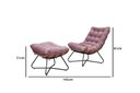 Ver imagem 2 de Poltrona Costela Decorativa com Puff Madeira Eva Preto - Rose