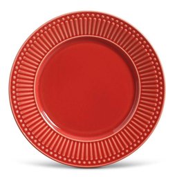 Jogo de Pratos Rasos Roma Porto Brasil Cerâmica Vermelho 6 Peças - 1