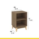 Ver imagem 3 de Mesa de Apoio 40 X 57 Cm 2 Nichos Pés Madeira Mdp Freijó - Clicklar
