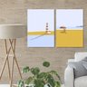 Kit 2 Quadros Abstrato Decorativo MDF 40x60cm Sala Praia - 2