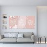 Kit 3 Quadros Decorativo MDF 40x60cm Sala Abstrato Rosa - 2