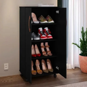 Ver imagem 2 de Armário Multiuso 2 Portas com Rodinha Nara - Preto
