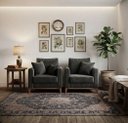 Ver imagem 1 de Kit 2 Poltronas Beny Decorativa com 2 Almofadas Veludo Cinza Base em Madeira Maciça