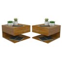 Ver imagem 1 de Kit 2 Mesa de Cabeceira Suspensa Com Gaveta e Prateleira Amadeirado