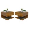 Kit 2 Mesa de Cabeceira Suspensa Com Gaveta e Prateleira Amadeirado - 1