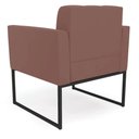 Ver imagem 2 de Kit 2 Poltronas Elisa Veludo Base Metálica Industrial Preto - D'Rossi Cor Rose