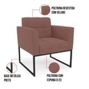 Ver imagem 7 de Kit 2 Poltronas Elisa Veludo Base Metálica Industrial Preto - D'Rossi Cor Rose