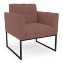 Ver mais imagens de Kit 2 Poltronas Elisa Veludo Base Metálica Industrial Preto - D'Rossi Cor Rose