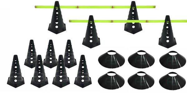 Kit Treinamento Funcional 6 Cone 6 chapeu + Kit 2 Barreiras - 1