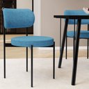 Ver imagem 2 de Cadeira Decorativa Estofada para Sala de Jantar Louvre L02 Linho Azul - Lyam Decor