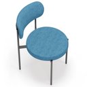 Ver mais imagens de Cadeira Decorativa Estofada para Sala de Jantar Louvre L02 Linho Azul - Lyam Decor