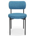 Ver imagem 3 de Cadeira Decorativa Estofada para Sala de Jantar Louvre L02 Linho Azul - Lyam Decor