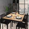 Mesa de Jantar Industrial 4 Lugares 120x90 Tolix Magno L/p + 4 Cadeiras Gruvyer Preto Fosco Design M - 1