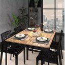 Ver imagem 1 de Mesa de Jantar Industrial 4 Lugares 120x90 Tolix Magno L/p + 4 Cadeiras Gruvyer Preto Fosco Design M