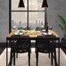 Mesa de Jantar Industrial 4 Lugares 120x90 Tolix Magno L/p + 4 Cadeiras Gruvyer Preto Fosco Design M - 2