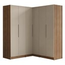 Ver imagem 1 de Guarda-Roupa Modulado de Canto 350 cm 6 Portas 4 Gavetas Rustic/Crema Neo Madesa 01