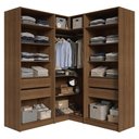 Ver imagem 5 de Guarda-Roupa Modulado de Canto 350 cm 6 Portas 4 Gavetas Rustic/Crema Neo Madesa 01