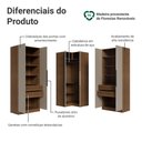 Ver imagem 4 de Guarda-Roupa Modulado de Canto 350 cm 6 Portas 4 Gavetas Rustic/Crema Neo Madesa 01