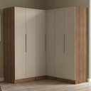 Ver imagem 3 de Guarda-Roupa Modulado de Canto 350 cm 6 Portas 4 Gavetas Rustic/Crema Neo Madesa 01