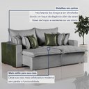 Ver mais imagens de Sofa Cama Retratil Verona 280cm Kc Rei de Casa Linho Cinza/Verde