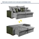 Ver imagem 3 de Sofa Cama Retratil Verona 280cm Kc Rei de Casa Linho Cinza/Verde