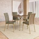 Ver imagem 1 de Conjunto de Sala de Jantar 4 Cadeiras Bahamas Carraro Noce Dourado