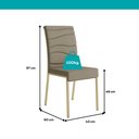 Ver mais imagens de Conjunto de Sala de Jantar 4 Cadeiras Bahamas Carraro Noce Dourado