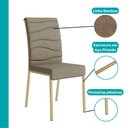 Ver imagem 7 de Conjunto de Sala de Jantar 4 Cadeiras Bahamas Carraro Noce Dourado