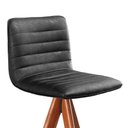 Ver imagem 3 de Banqueta Giratória com Encosto Estofado e Base em Madeira Castanho – Lucy Exclusiva Courino