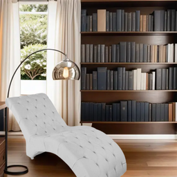 Recamier Divã Espreguiçadeira para Sala e Cliníca Estética Talita Suede:branco - 1