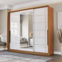 Ver imagem 1 de Guarda Roupa Casal 220cm 3 Portas de Correr com Espelho 240856 Lisboa Politorno Móveis