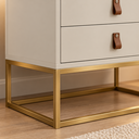 Ver imagem 5 de Mesa Unic 60cm Cabeceira de Cama Quarto Solteiro Base Ferro:Off White/Dourado