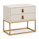 Ver imagem 7 de Mesa Unic 60cm Cabeceira de Cama Quarto Solteiro Base Ferro:Off White/Dourado
