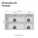 Ver imagem 2 de Kit 2 Armários Aéreos de Cozinha 3 Portas 120 cm Branco/Preto Vidro Reflecta Bronze Vinil Madesa