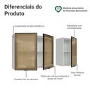Ver imagem 3 de Kit 2 Armários Aéreos de Cozinha 3 Portas 120 cm Branco/Preto Vidro Reflecta Bronze Vinil Madesa