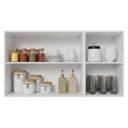 Ver imagem 4 de Kit 2 Armários Aéreos de Cozinha 3 Portas 120 cm Branco/Preto Vidro Reflecta Bronze Vinil Madesa