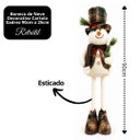 Ver imagem 6 de Conjunto Boneco de Neve Decorativo Natalino Retrátil Pelúcia 90cm e Sentado 37cm Cartola Xadrez - Ma