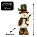 Ver imagem 7 de Conjunto Boneco de Neve Decorativo Natalino Retrátil Pelúcia 90cm e Sentado 37cm Cartola Xadrez - Ma