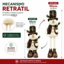 Ver imagem 5 de Conjunto Boneco de Neve Decorativo Natalino Retrátil Pelúcia 90cm e Sentado 37cm Cartola Xadrez - Ma