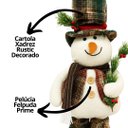 Ver mais imagens de Conjunto Boneco de Neve Decorativo Natalino Retrátil Pelúcia 90cm e Sentado 37cm Cartola Xadrez - Ma