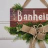 Placa Madeira Banheiro Verde 34x34 - 4